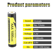Аккумулятор AAA, LiitoKala Ni-10/AAA, 1.2V, 1000mAh, ОРИГИНАЛ