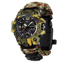 Часы наручные модель (1155BCMGN) SKMEI PARACORD, GREEN CAMO, Compass, UKRAINE
