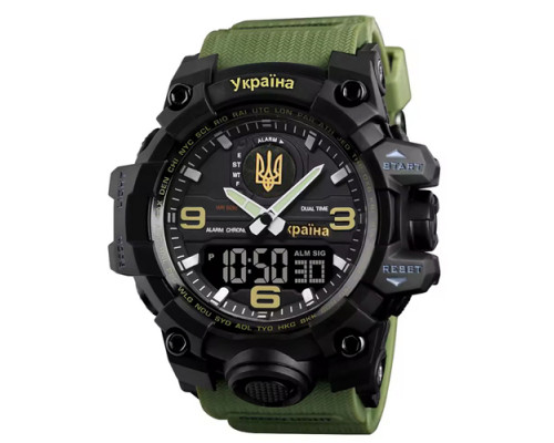Часы наручные модель (6851/1586AG) SKMEI, ARMY GREEN, UKRAINE