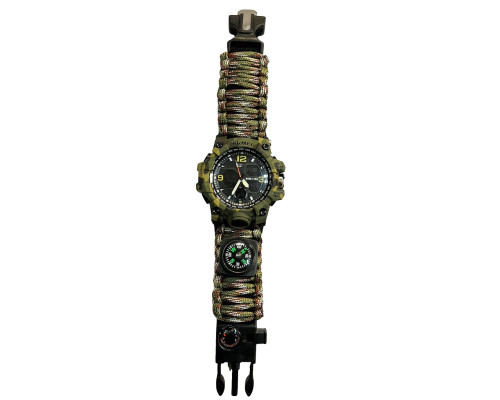 Часы наручные модель (1155BCMGN) SKMEI PARACORD, GREEN CAMO, Compass, UKRAINE