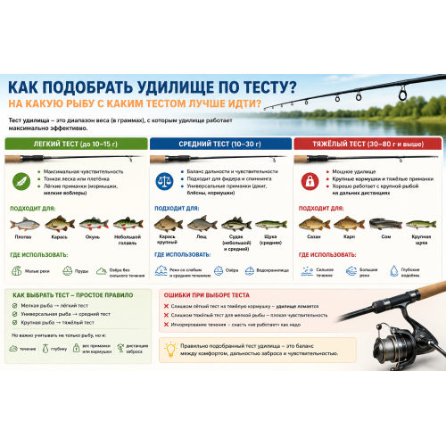 Как подобрать удилище по тесту? На какую рыбу с каким тестом лучше идти?
