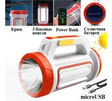 Фонарь переносной 5158-LED+COB, power bank, Li-Ion аккум., солнечная батарея, ЗУ microUSB, Box
