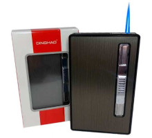 Портсигар с зажигалкой на 20 тонких сигарет DINGHAO (HL-534 Black)