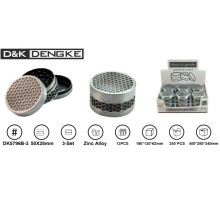 Гриндер D&K "Серебрянные соты"  (три секции), 5,0см * 2,8см модель DK-5796-B3