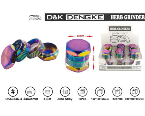 Гриндер D&K "Градиент" (четыре секции), 3,3см * 3,4см DK-5084-C4