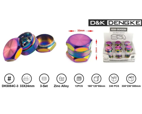 Гриндер D&K "Градиент" (три секции), 3,3см * 2,4см DK-5084-C3