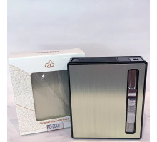 Металлический портсигар с турбо-зажигалкой Dinghao HL-536 Gold