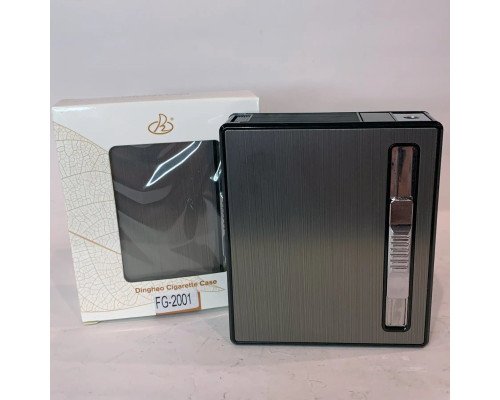 Металлический портсигар с турбо-зажигалкой Dinghao HL-536 Black