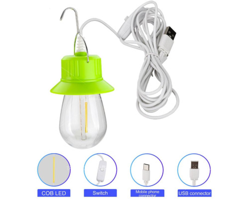 LED лампа COB, кабель 3 м с  крюком (V07)