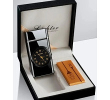 Дуговая электроимпульсная зажигалка с часами и фонариком LIGHTER (HL-466 Black)