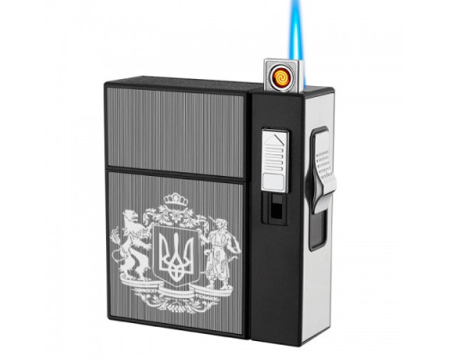 Портсигар на 20шт с зажигалкой и электро прикуривателем⚡️(USB) HL-424