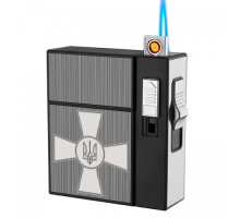Портсигар на 20шт с зажигалкой и электро прикуривателем⚡️(USB) HL-424
