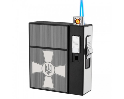 Портсигар на 20шт с зажигалкой и электро прикуривателем⚡️(USB) HL-424