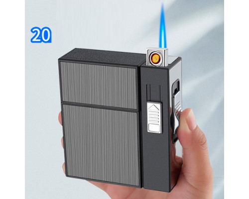 Портсигар на 20шт с зажигалкой и электро прикуривателем⚡️(USB) HL-424