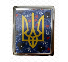 Портсигар на 20 сигарет металлический Герб Украины YH-3