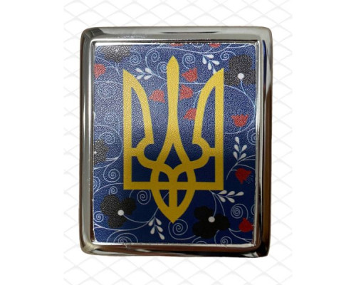 Портсигар на 20 сигарет металлический Герб Украины YH-3