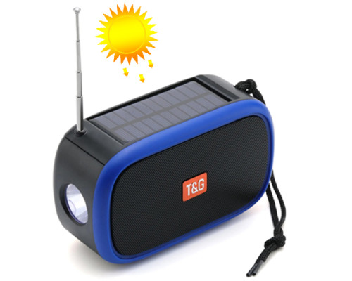 Bluetooth-колонка TG632, c функцией speakerphone, радио, фонарь, солнечная батарея, blue