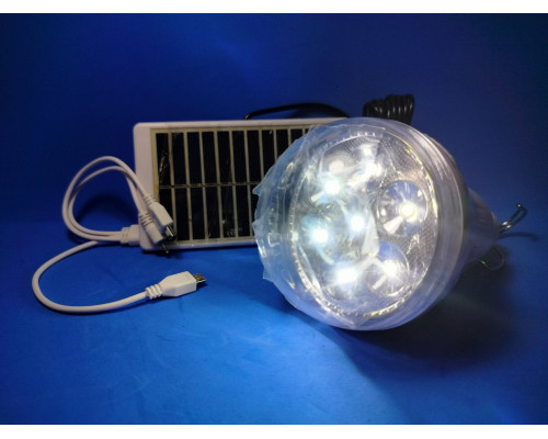 Кемпионговый фонарь-лампа CL-6028-7L светодиодная для дома с солнечной панелью ,Micro Usb, 2 режима, 