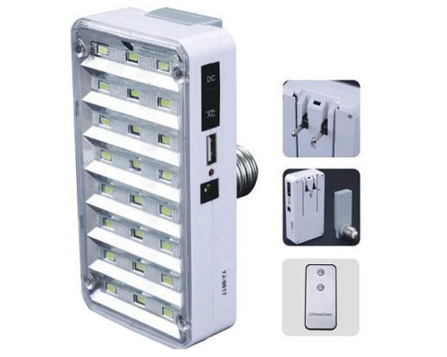 Фонарь лампа Luxury 9817, 24SMD, пульт Д/У, E27, встроенный аккумулятор