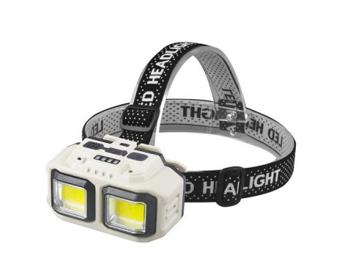 Фонарь налобный HX-816-2COB(white+red)