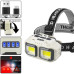 Фонарь налобный HX-816-2COB(white+red)