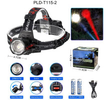 Фонарь налобный PLD-T115-2PM10-TG(white+red)