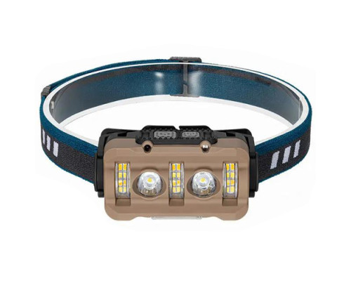 Фонарь налобный W-6112A-2XPE+12SMD+6SMD(white+red)