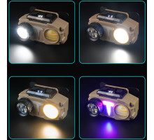Фонарь налобный CH-8825-3P35+COB(white+yellow)+RGB