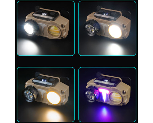 Фонарь налобный CH-8825-3P35+COB(white+yellow)+RGB