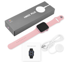 Apl Watch Series 6 HW22 PLUS, WearfitPro, 44mm, Aluminium, беспроводная зарядка, голосовой вызов, pink