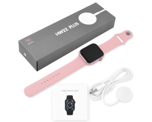 Apl Watch Series 6 HW22 PLUS, WearfitPro, 44mm, Aluminium, беспроводная зарядка, голосовой вызов, pink