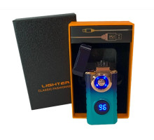 Электрическая USB зажигалка с дуговым поджигом hl-648 blue ice