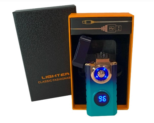 Электрическая USB зажигалка с дуговым поджигом hl-648 blue ice