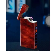 Электрическая USB зажигалка с двойной дугой hl-645 brown