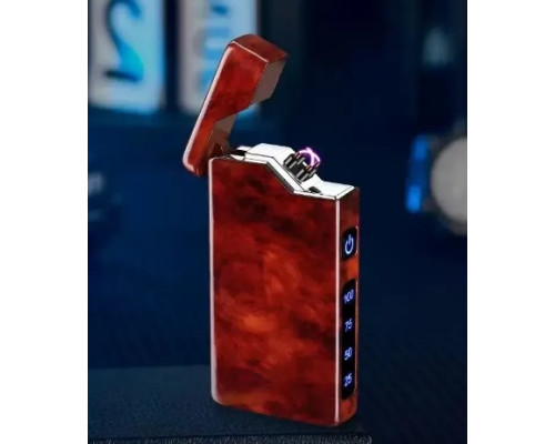 Электрическая USB зажигалка с двойной дугой hl-645 brown