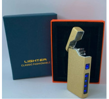Электрическая USB зажигалка с двойной дугой hl-645 gold