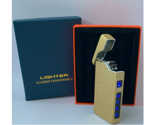 Электрическая USB зажигалка с двойной дугой hl-645 gold