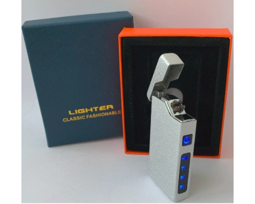 Электрическая USB зажигалка с двойной дугой hl-645 silver