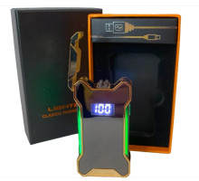 Электрическая usb-зажигалка с двойной дуговой плазмой HL- 651 black