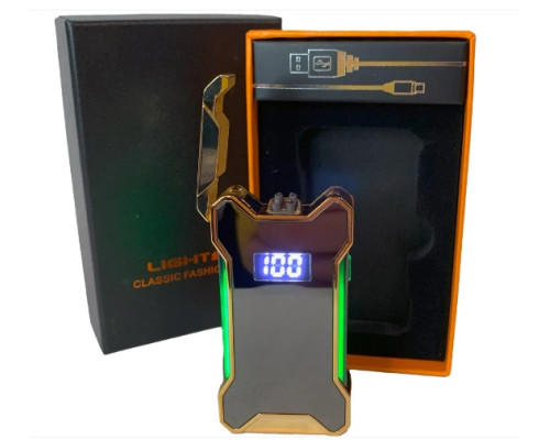 Электрическая usb-зажигалка с двойной дуговой плазмой HL- 651 black
