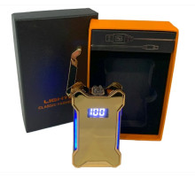Электрическая usb-зажигалка с двойной дуговой плазмой HL- 651 gold