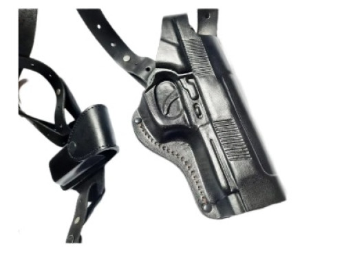 Кобура оперативная двухсторонняя Beretta 92 формованная с чехлом под магазин. Материал кожа, цвет чёрная